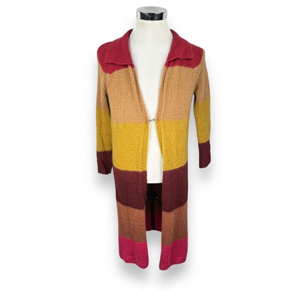 Free People Over the Rainbow Cardigan Womens XS Sweater Mohair Blend Duster Long - Picture 1 of 10